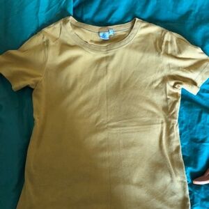 Petit Bateau mustard short-sleeved tee - large (20 ans)